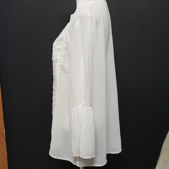 Sweet Magnolia Semi Sheer White Tunic NWOT - Picture 2 of 14